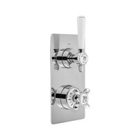 Booth & Co. Axbridge Cross 1 Outlet, 2 Handle Concealed Thermostatic Valve - Chrome