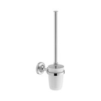 Booth & Co. Axbridge Toilet Brush and Ceramic Holder - Chrome