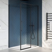 Dawn Asteria Black 1200 x 900mm Slim Sliding Door with Side Panel Right Hand