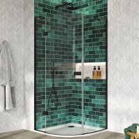 Dawn Athena Black 900 x 900mm Hinged Quadrant Shower Enclosure