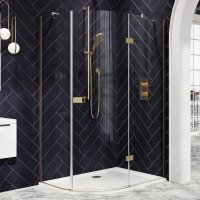 Dawn Athena Brass 1200 x 800mm Hinged Offset Quadrant Shower Enclosure