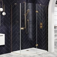 Dawn Athena Brass 1200 x 900mm Hinged Offset Quadrant Shower Enclosure