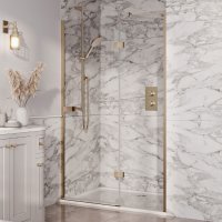 Dawn Athena Brass 1000mm Hinged Door & In-Line Recess
