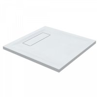 Roman Infinity Slate 800 x 800mm White Square Shower Tray