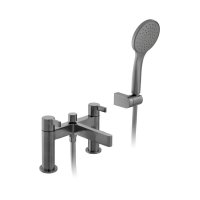 Vado Individual Edit Deck Mounted Bath/Shower Mixer + Shower Kit - Brushed Black