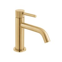 Vado Individual Origins Knurled Slimline Mono Basin Mixer with Knurled Handle - Brushed Gold