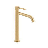 Vado Individual Origins Slimline Extended Mono Basin Mixer with Knurled Handle - Brushed Gold