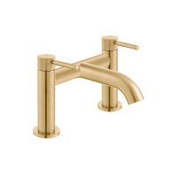 Vado Individual Origins Deck Mounted Bath Filler with Knurled Handles - Brushed Gold