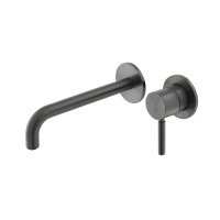 Vado Individual Origins Slimline 2 Hole Wall Mounted Single Lever Basin Mixer with 180mm Spout - Brushed Black