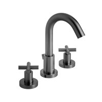 Vado Individual Elements 3 Hole Deck Mounted Basin Mixer with Pop-Up Waste - Brushed Black