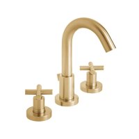 Vado Individual Elements 3 Hole Deck Mounted Basin Mixer with Pop-Up Waste - Brushed Gold