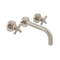 Vado Individual Elements 3 Hole Wall Mounted Basin Mixer with 200mm Spout - Brushed Nickel