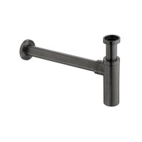 Vado Individual Round Bottle Basin Waste Trap - Brushed Black