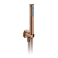 Vado Individual Single Function Hand Held Shower Head with Hose, Bracket & Integrated Outlet - Brushed Bronze