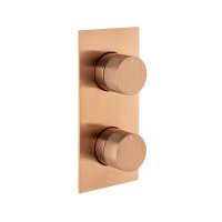 Vado Individual Knurled Accents 2 Outlet Thermostatic Shower Valve - Brushed Bronze