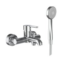 Laufen Lua Bath Mixer with Fittings, Flexible Hose and Hand Shower