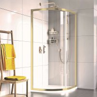 Roman Innov8 800 x 900mm Brushed Brass Curved Quadrant