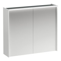 Laufen Lani Matt White 800mm Illuminated 2 Door Mirror Cabinet with 2 Glass Shelves
