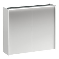 Laufen Lani Glossy White 800mm Illuminated 2 Door Mirror Cabinet with 2 Glass Shelves