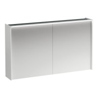 Laufen Lani Glossy White 1200mm Illuminated 2 Door Mirror Cabinet with 2 Glass Shelves