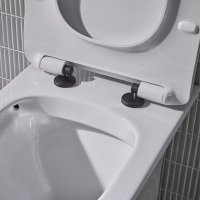 Tavistock Orbit Black Toilet Seat Cover Caps