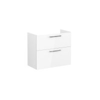 Vitra Root 80cm Compact Basin Unit with Two Drawers - High Gloss White