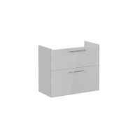 Vitra Root 80cm Compact Basin Unit with Two Drawers - High Gloss Pearl Grey
