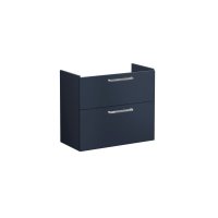 Vitra Root 80cm Compact Basin Unit with Two Drawers - Matt Dark Blue