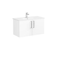 Vitra Root 100cm Basin Unit with Two Doors - High Gloss White