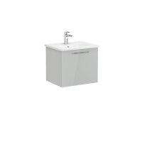 Vitra Root 60cm Basin Unit with One Drawer - High Gloss Pearl Grey