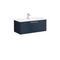 Vitra Root 100cm Basin Unit with One Drawer - Matt Dark Blue