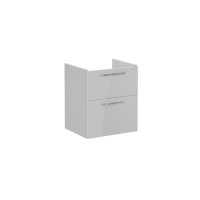 Vitra Root 60cm Basin Unit with Two Drawers - High Gloss Pearl Grey
