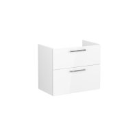 Vitra Root 80cm Basin Unit with Two Drawers - High Gloss White