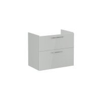 Vitra Root 80cm Basin Unit with Two Drawers - High Gloss Pearl Grey