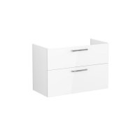 Vitra Root 100cm Basin Unit with Two Drawers - High Gloss White