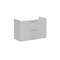 Vitra Root 100cm Basin Unit with Two Drawers - High Gloss Pearl Grey