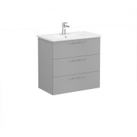 Vitra Root 80cm Basin Unit with Three Drawers - Matt Rock Grey