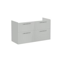 Vitra Root 120cm Basin Unit with Four Drawers - High Gloss Pearl Grey