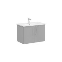 Vitra Root 80cm Compact Basin Unit with Two Doors - Matt Rock Grey