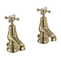 Burlington Claremont Regent Quarter Turn Cloakroom Taps - Gold