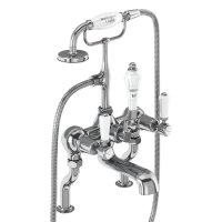 Burlington Kensington Quarter Turn Deck Mounted Bath Shower Mixer - White