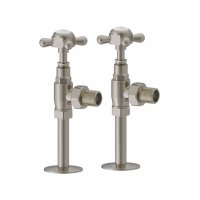 Burlington Brushed Nickel Angled Radiator Valves