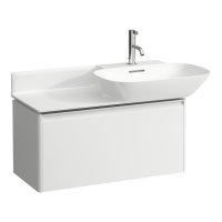 Laufen Base Gloss White 770mm Vanity Unit with 1 Drawer & Anodised Aluminium Handle