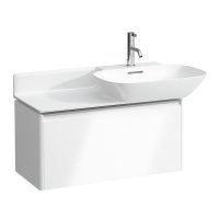 Laufen Base Gloss White 770mm Vanity Unit with 1 Drawer & Anodised Aluminium Handle