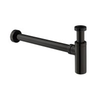 Vado Individual Omika Noir Round Bottle Basin Waste Trap - Polished Black