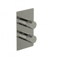 RAK Amalfi Dual Outlet, 2 Handle Thermostatic Concealed Shower Valve - Nickel