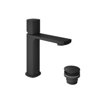 Vado Cameo Leverless Mono Basin Mixer for Low Pressure System with Waste - Matt Black