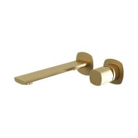 Vado Cameo Leverless Wall Mounted Basin Mixer for Low Pressure System - Satin Brass