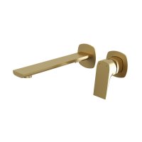 Vado Cameo Lever Wall Mounted Basin Mixer - Satin Brass