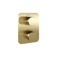 Vado Cameo 2 Outlet 2 Handle Concealed Thermostatic Valve - Satin Brass